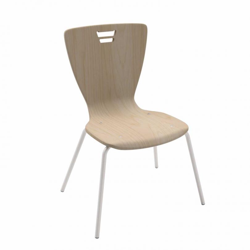 Стілець учнівський, ростова група №6, АНШАР ГРУП (48470), 555х515х835 мм, суцільний фанерний моноблок, покриття-еколог.чистий лак, каркас-посилена кругла труба